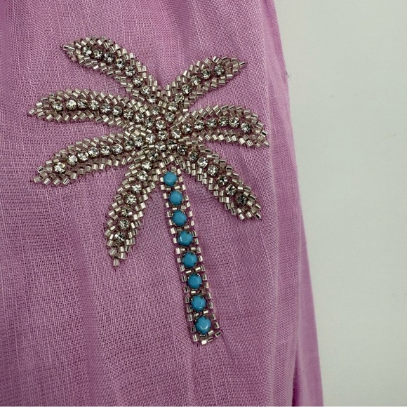 Benaras by Citrus Santorini Sylvia Puff Sleeve Dress Beaded Embellished Size M - Picture 8 of 13